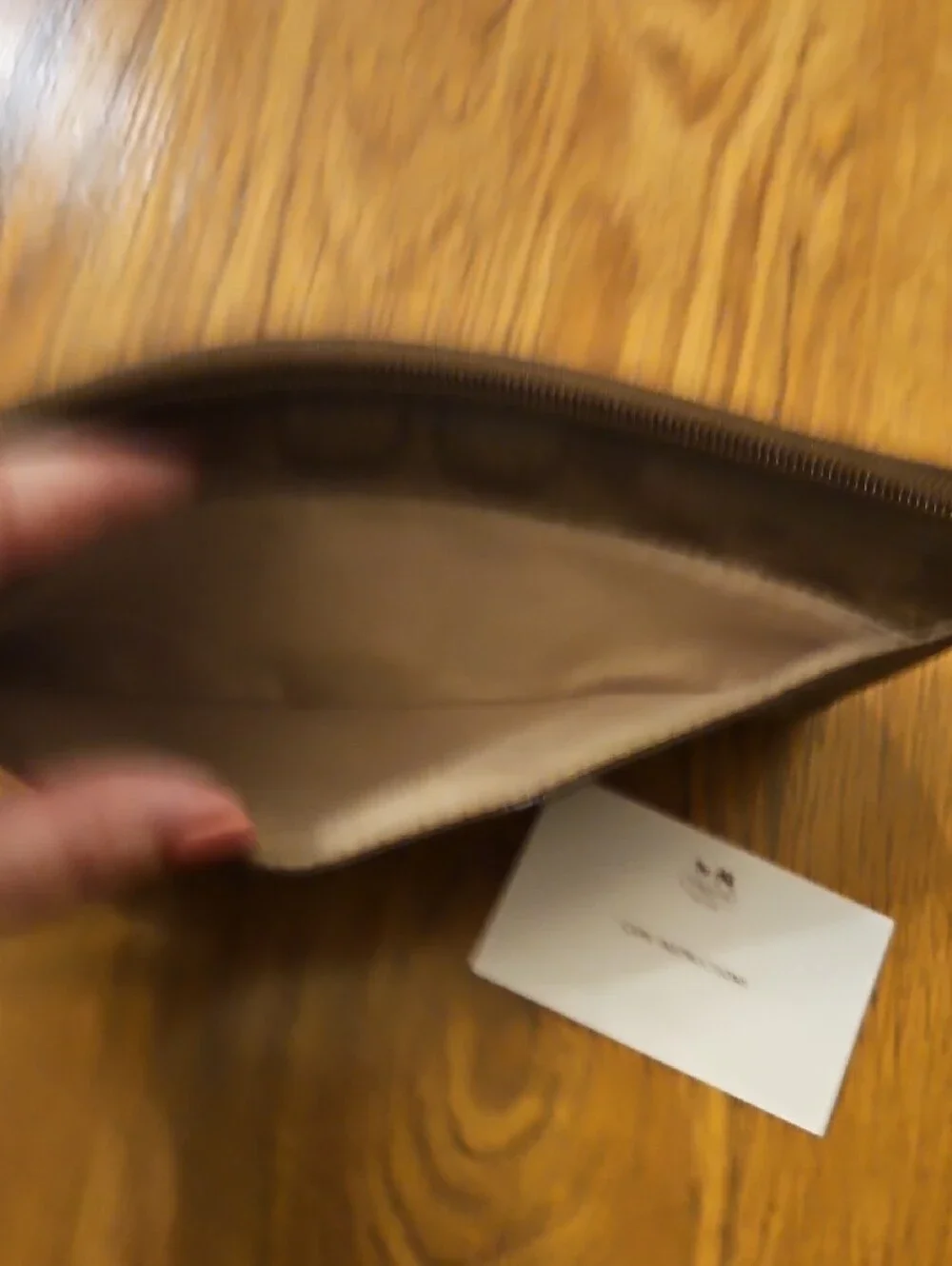 Coach Signature Canvas Wristlet in Brown/Tan